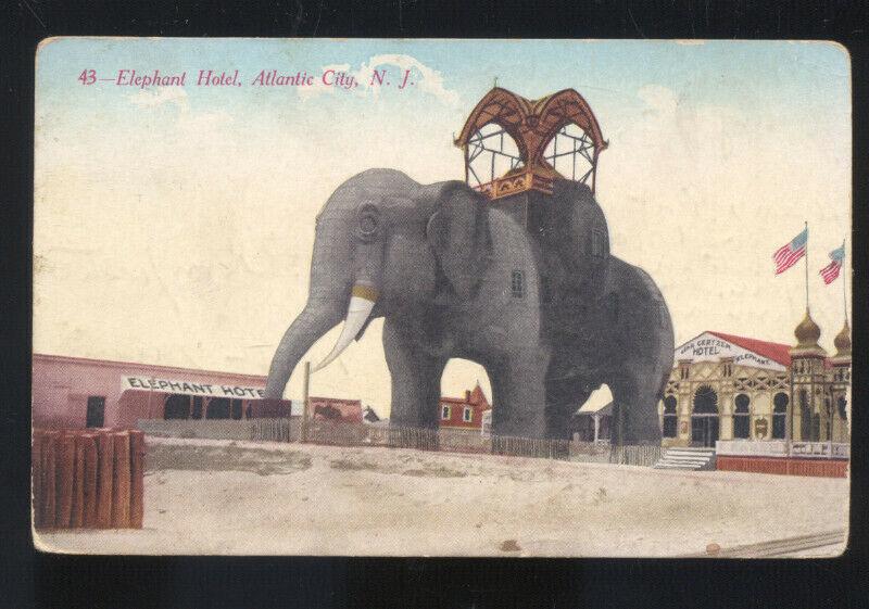 ATLANTIC CITY NEW JERSEY ELEPHANT HOTEL VINTAGE ADVERTISING POSTCARD N.J.