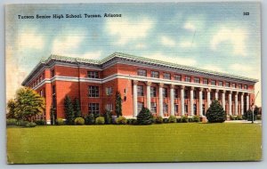 Vintage Arizona Postcard High School Tucson RPO Railway Post Office El Paso & LA