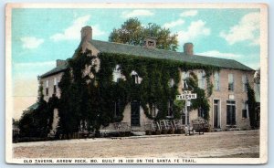 ARROW ROCK, MO Missouri ~ Roadside OLD TAVERN Santa Fe Train c1910s Postcard