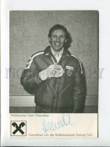 3080073 Harti Weirather w/ autograph famous GERMAN skier Old