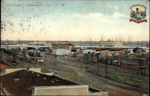 Jacksonville Florida FL Viaduct RR Tracks Cargo 1900s-20s Vintage Postcard