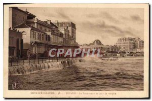 Old Postcard Dinard The Promenaude the day of storm