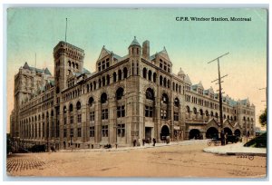 1917 View of C.P.R. Windsor Station Montreal Canada Antique Posted Postcard