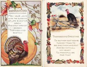 THANKSGIVING   TURKEY  2 WHITNEY MADE postcard