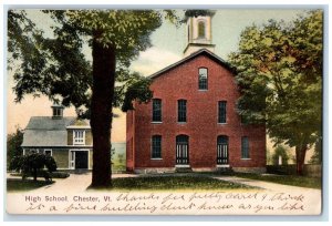 1907 Exterior High School Building Chester Vermont VT Vintage Antique Postcard