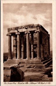 Greece Athens Temple of Athena Nike Vintage Postcard C114