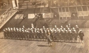 RPPC Real Photo Postcard - World War 1 WW1 - US Navy Sailors Drill Training