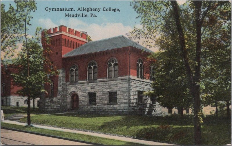 Postcard Gymnasium Allegheny College Meadville PA #2