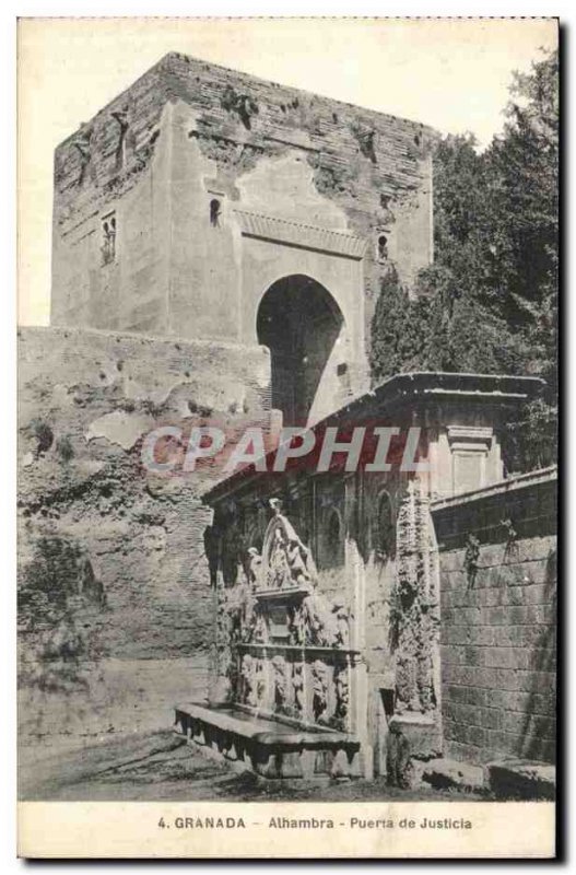 Postcard Old Athambra Granada Puerta de Justicia