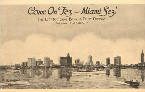 Postcard Florida Miami Come on Fez City National Bank Trust Company 23-4203