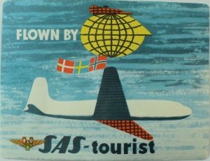 1940's-50's SAS-Tourist Airline Luggage Label Original E18