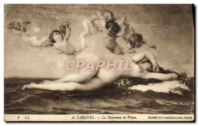 Old Postcard Cabanel The Birth of Venus Musee Du Luxembourg Paris Erotic Angels