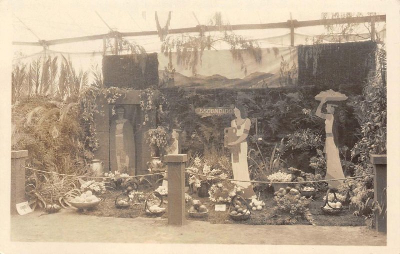 RPPC Escondido, CA Display Orange Show Fair 1930s San Diego County Vintage Photo