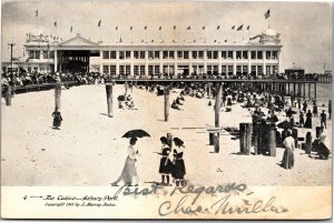 Postcard NJ Asbury Park - The Casino - Women on beach