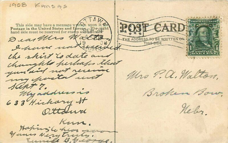 1908 Kansas Ottawa Universities Multi Views Postcard 21-2426