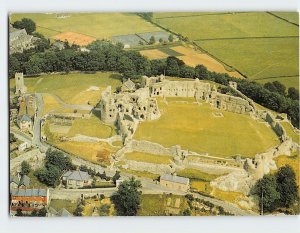 Postcard Air view from south-west, Denbigh Castle, Denbigh, Wales