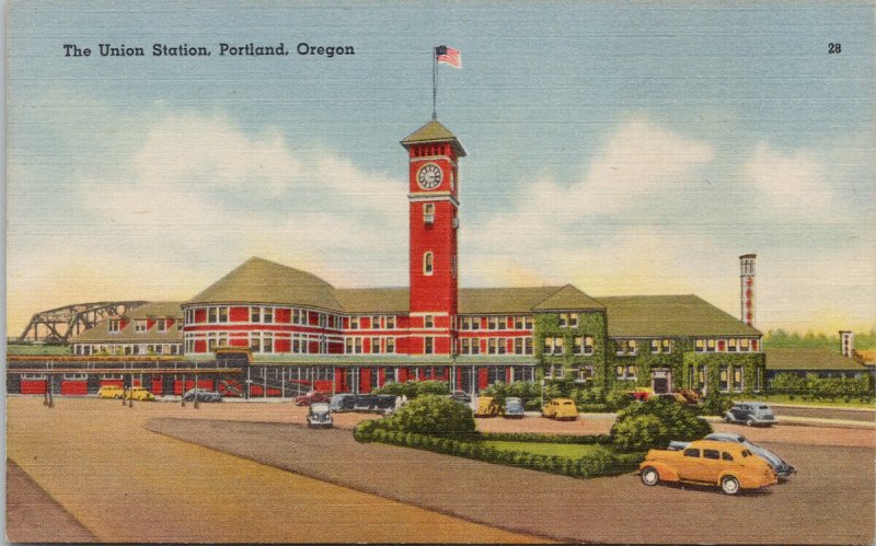 The Union Station Portland OR Oregon Unused Linen Postcard H11 