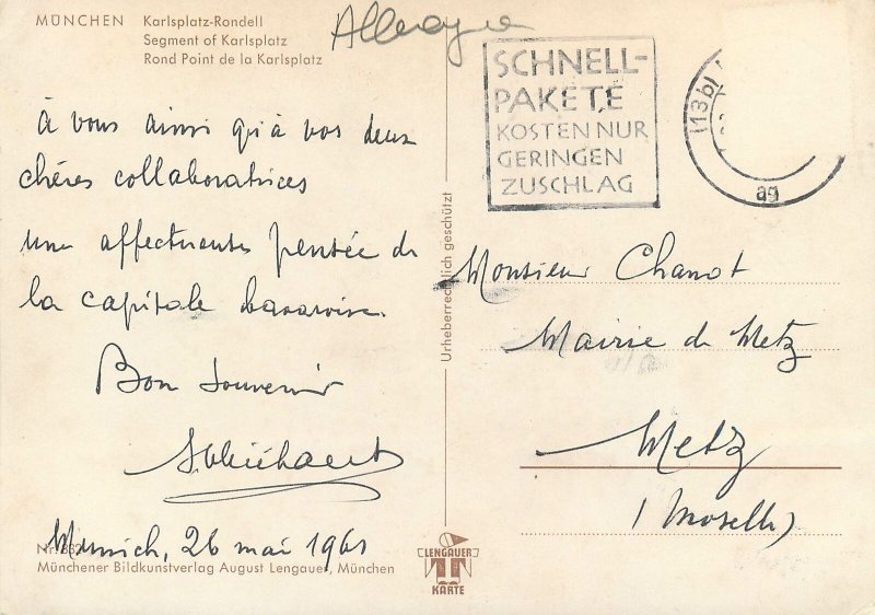 Postkarte Germany Munchen Karlsplatz Rondell aerial view