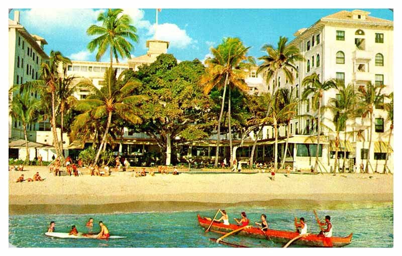 Postcard HOTEL SCENE Honolulu - Waikiki Hawaii HI AQ0846