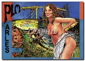 Postcard Modern Naked erotic illustrator Charles Berg Arles