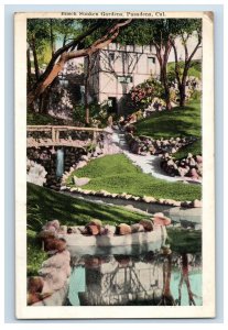 C.1910-20's Walkway Pond Busch Sunken Gardens Pasadena CA Vintage Postcard F103E