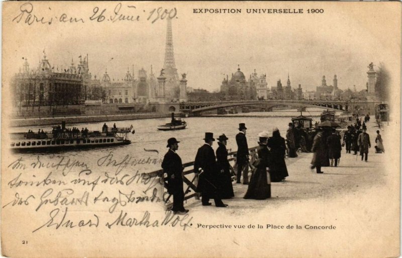 CPA PARIS EXPO 1900 - Perspective vue de la Place de la Concorde (306727)