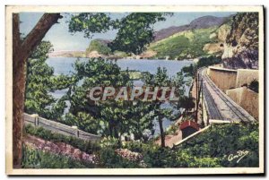 Old Postcard Cote d & # 39Eze between Nice and Monte Carlo Monaco