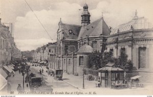 FONTAINEVLEAU, France, 1910-1920s, La Grande Rue et l'Eglise