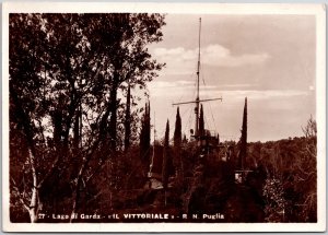 Lago Di Garda Il Vittoriale I. N. Puglia Gardone Real Photo RPPC Postcard