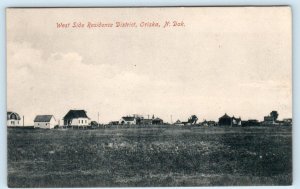 ORISKA, ND North Dakota RESIDENCE DISTRICT West Side 1910 Barnes County Postcard