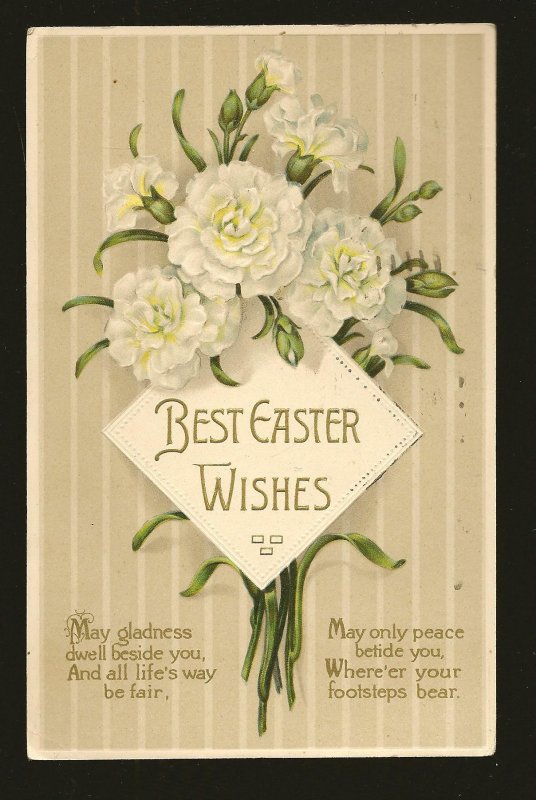 Postmarked 1911 Toronto Ont Best Easter Wishes Embossed Color Postcard