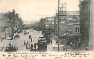 MAIN STREET FROM TOWN HALL PORT ELIZABETH SOUTH AFRICA TO USA POSTCARD 1904