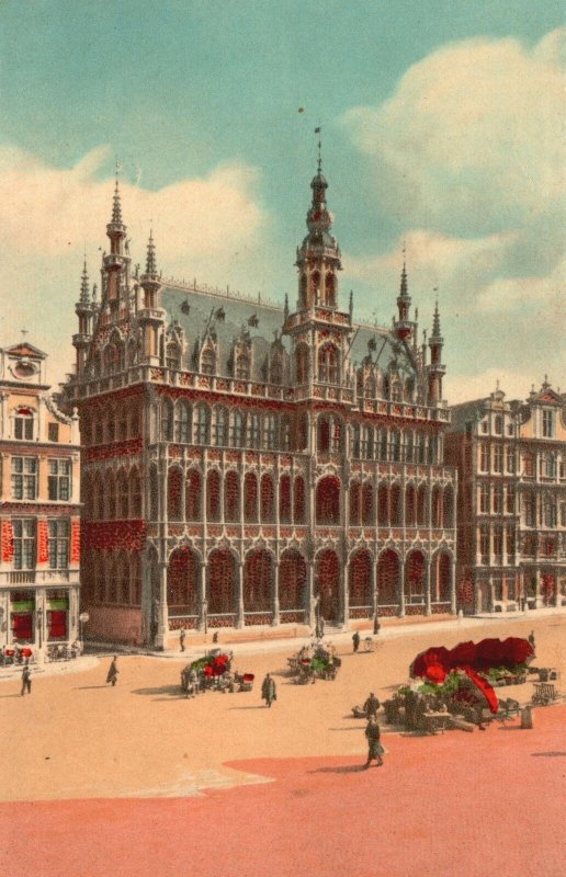 Market Place Maison Du Roi Museum Brussels Belgium Vintage Postcard 1910's