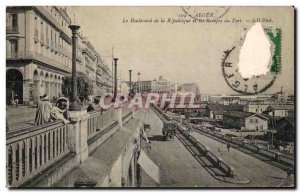 Old Postcard Algiers Boulevard of the Republic and Port Ramps