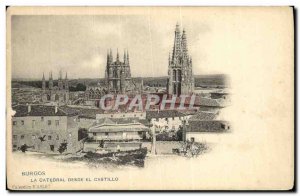 Old Postcard Burgos La Catedral Desde El Castillo