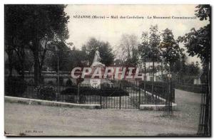 Sezanne Old Postcard Mail des Cordeliers The commemorative monument