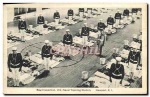 Postcard Old Boat Bag Inspection US Naval Training Station Newport RI