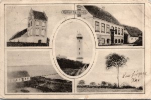 Denmark Helnaes Ebberup Church Beach Postcard used with stamp/s 1914