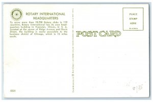 c1960's Rotary International Headquarters Evanston Illinois IL Unposted Postcard