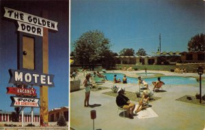 Osage Beach, Missouri GOLDEN DOOR MOTEL Swimming Pool Roadside ca 1960s Vintage