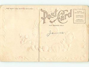 Unused Divided-Back thanksgiving TURKEY WITH LINE OF VEGETABLES r3838