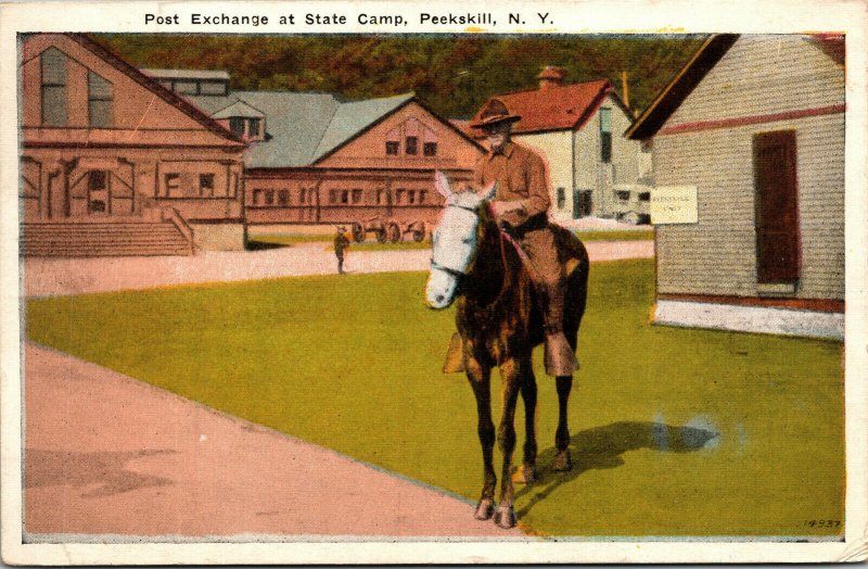 Vtg 1920s Post Exchange at State Camp Smith Peekskill New York NY Army Postcard