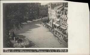 Hartford? CT Connecticut Silk Workers Parade 1908 Real Photo Postcard