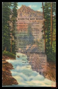 Poem of the West, The Rockies are Wherer the West Begins, Colo