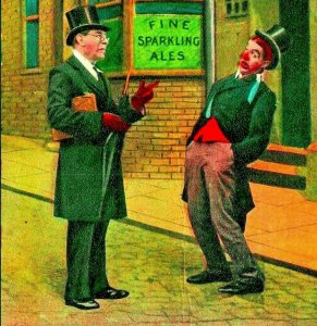 Alcohol Drunk Clown Comic Prepare to Meet thy Doom Bamforth Co 1910s Postcard