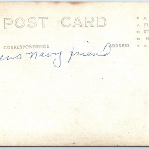 c1910s US Navy Sailor on Steam Ship RPPC Coal Stoker? Real Photo Postcard A111
