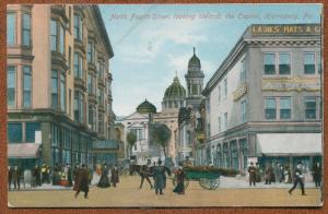 Harrisburg Pennsylvania pa North Fourth Street looking towards capitol postcard 