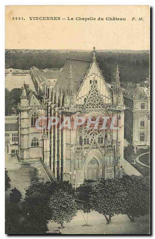 Old Postcard Vincennes Chateau Chapel