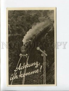 3173504 GERMANY TRAIN Caution I come Vintage RPPC 1943 year