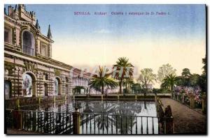 Old Postcard Sevilla Alcazar Galeria there estanque D Pedro I